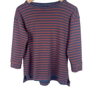 Patagonia Long Sleeve Striped Tee - Navy and Orange